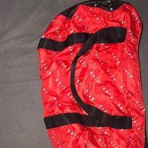 Red duffel bag
